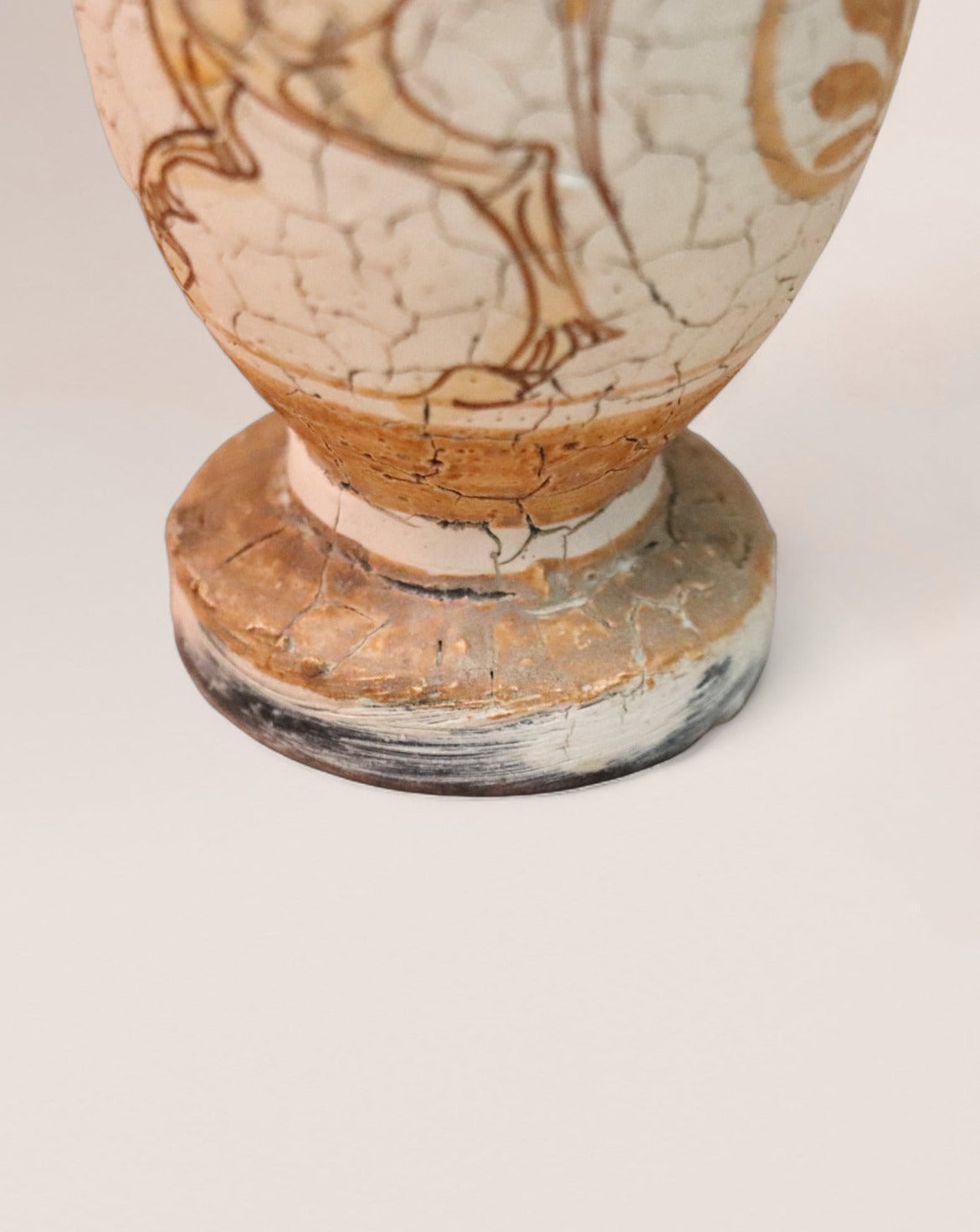 Greek Lekythos Vase Pottery Mid 20th Century, Museum Ancient Greek Replicas