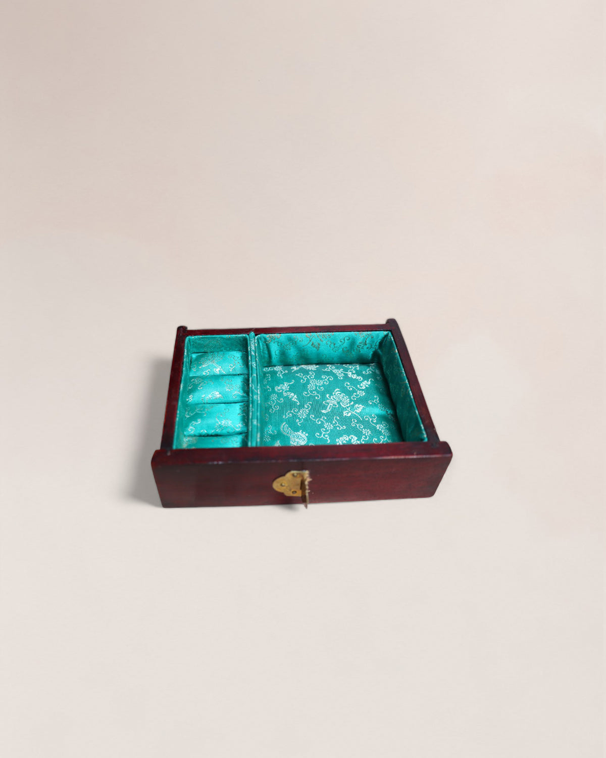 Vintage Mid 20th Century Chinese Rosewood and Jade Jewelry Box
