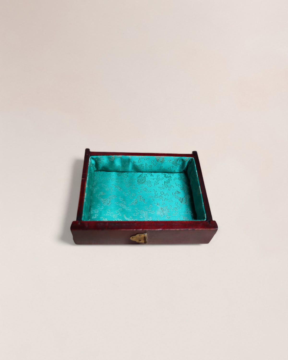 Vintage Mid 20th Century Chinese Rosewood and Jade Jewelry Box