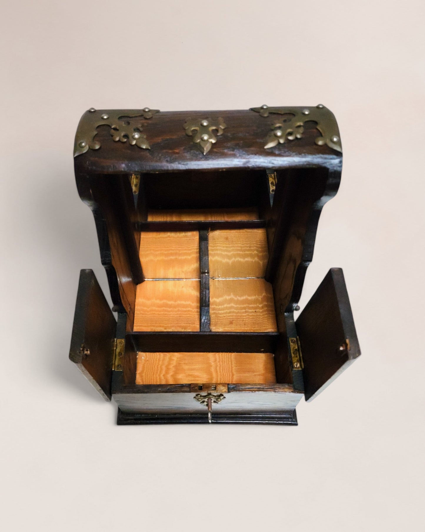 Late 1800s Wood Cased Victorian Tantalus with Mirror