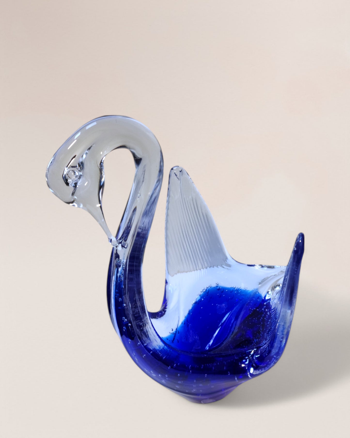 Vintage 1960s/70s Venetian "Murano" Hand-Blown Glass Swan Figurine