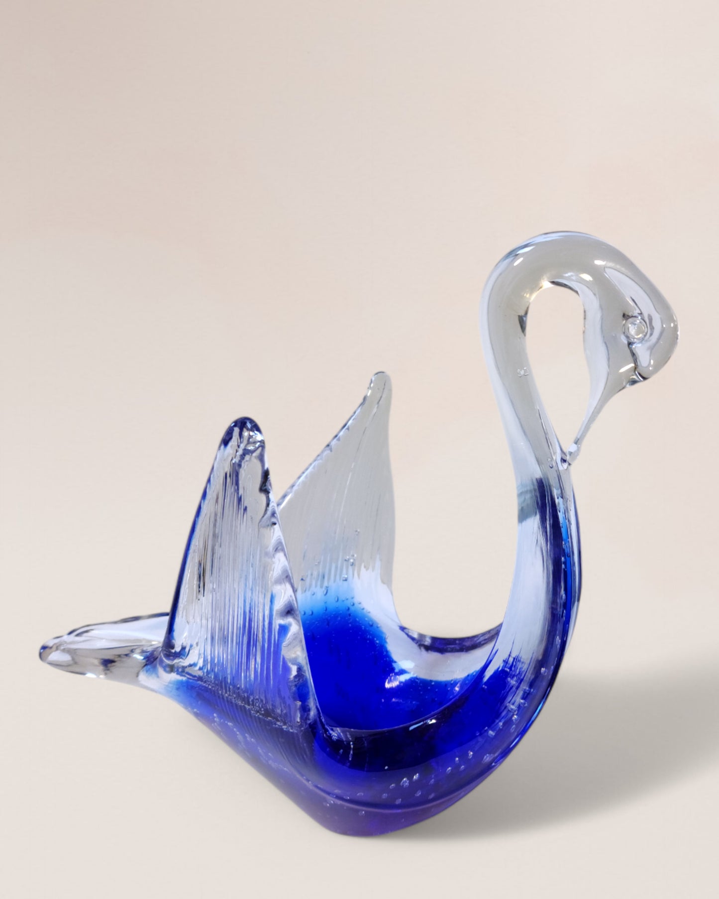 Vintage 1960s/70s Venetian "Murano" Hand-Blown Glass Swan Figurine