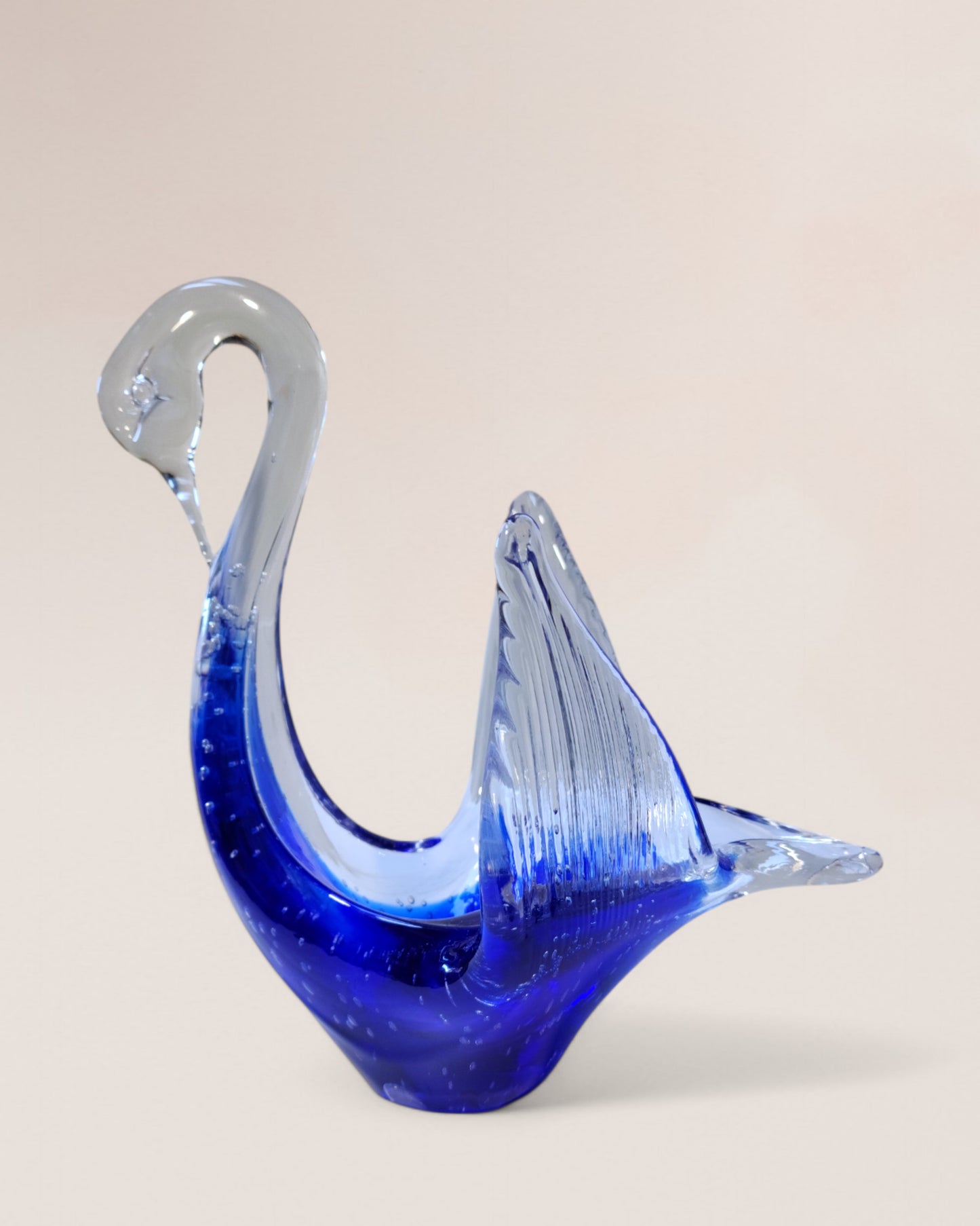Vintage 1960s/70s Venetian "Murano" Hand-Blown Glass Swan Figurine