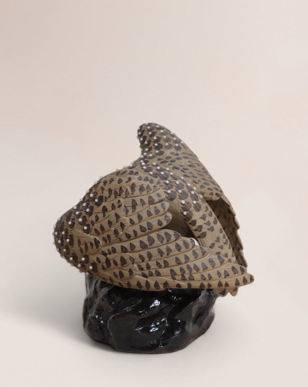 Vintage 60s/70s Chinese Pottery Eagle Hawk Fighting Snake