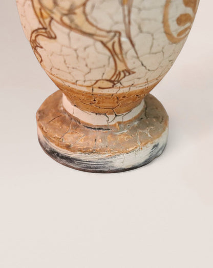 Greek Lekythos Vase Pottery Mid 20th Century, Museum Ancient Greek Replicas