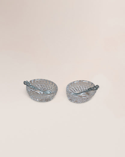 Victorian Era Style, Italian Crystal Glass Cruet Set, Early 20th Century