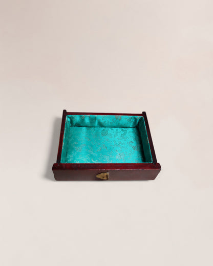 Vintage Mid 20th Century Chinese Rosewood and Jade Jewelry Box