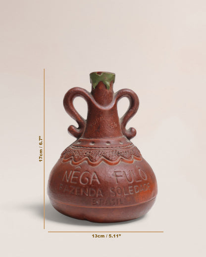 Vintage Rare Nega Fulo Terracotta Clay Pottery Liquor Bottle