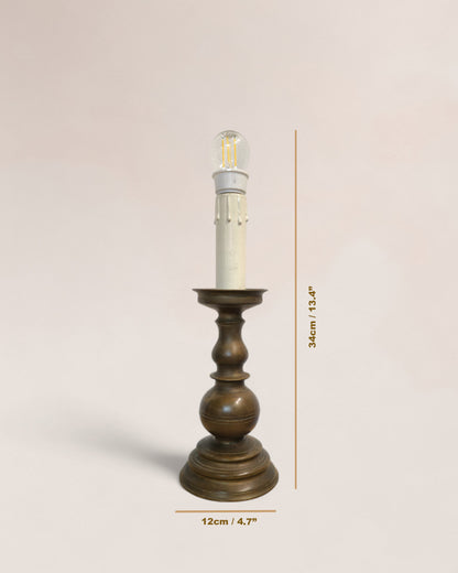 Pair of Late 1800s Antique Bronze Candelabrum Table Lamps