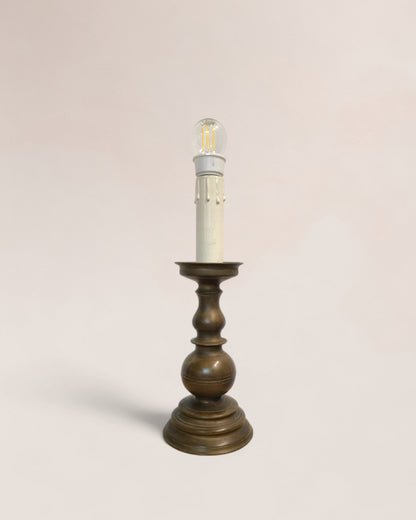 Pair of Late 1800s Antique Bronze Candelabrum Table Lamps