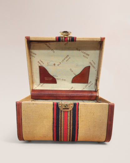 Vintage Mid-20th Century Old Leather Roma Travel Vanity Case " Needs Restoration "
