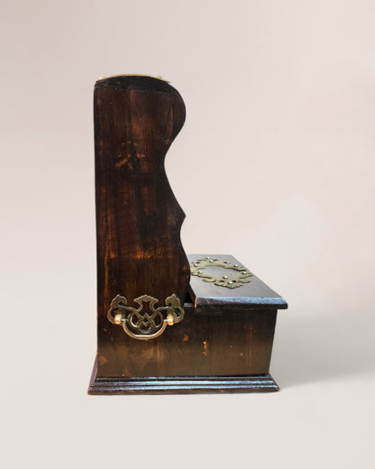Late 1800s Wood Cased Victorian Tantalus with Mirror