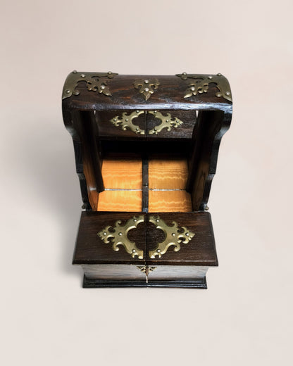 Late 1800s Wood Cased Victorian Tantalus with Mirror