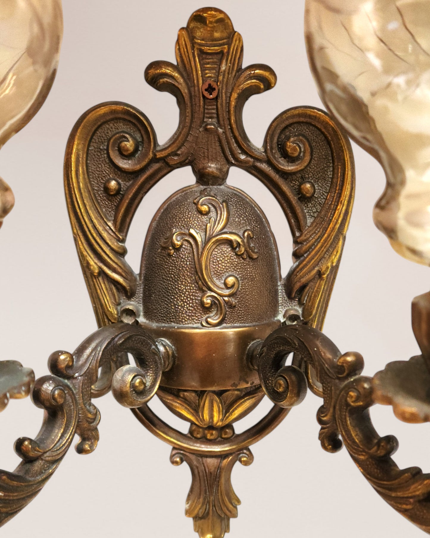 Pair of 1920s Antique Italian Bronze Wall Lamp / sconces