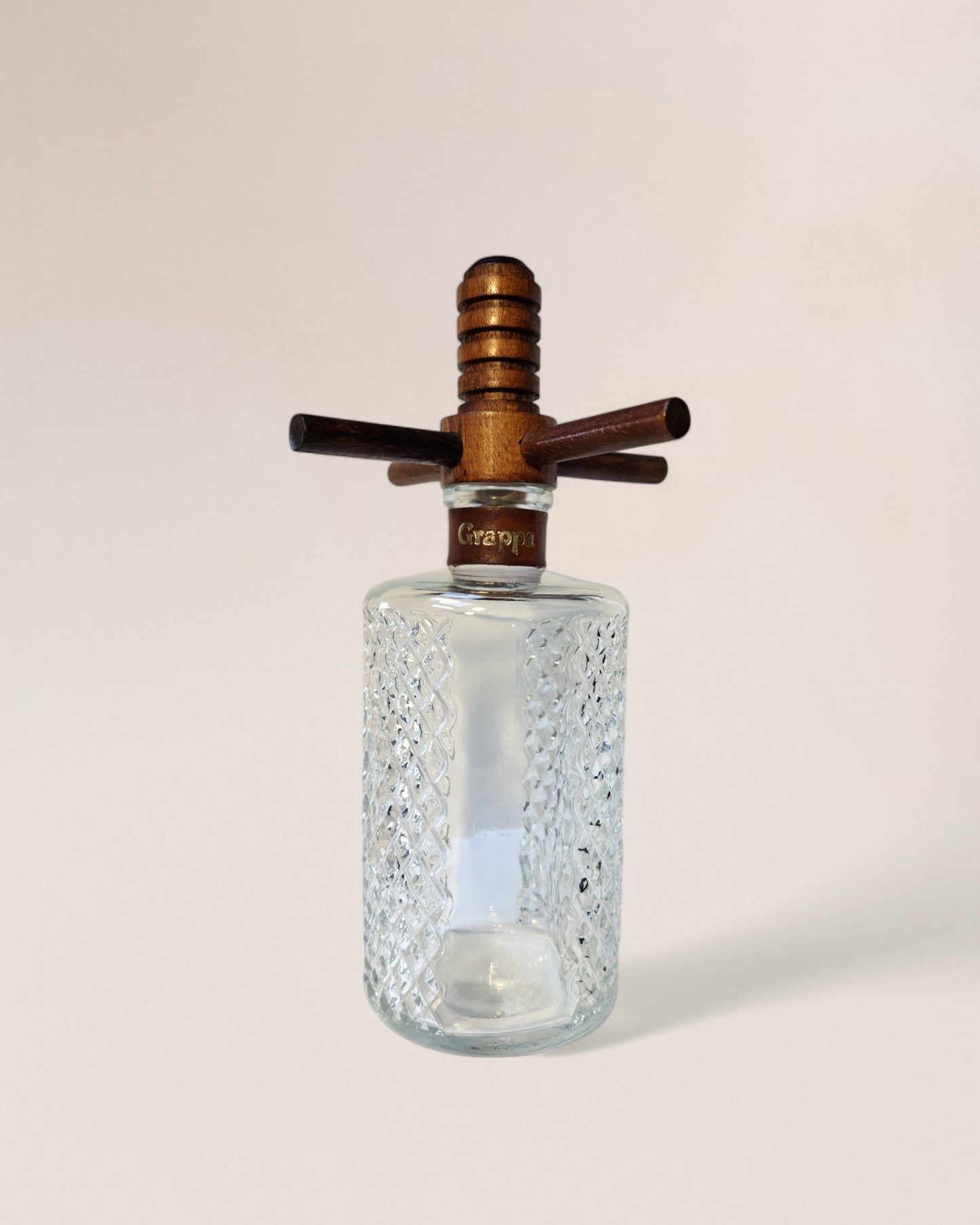 Vintage 1970s Grappa Liquor Wine Press Shaped Decanter