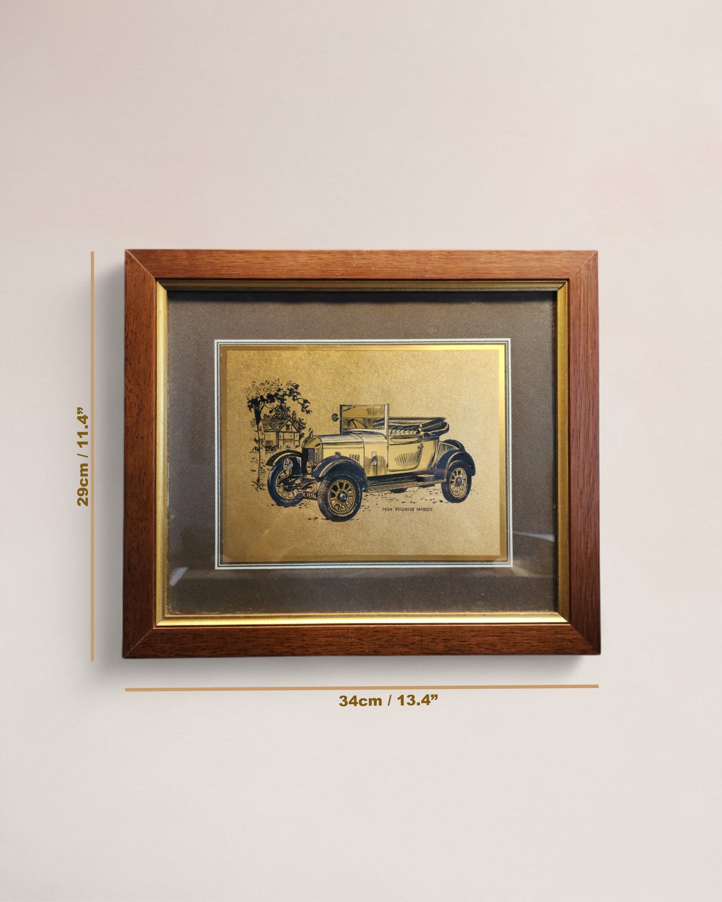 Set of 4 Vintage Dufex Gold Foil Framed Art Prints