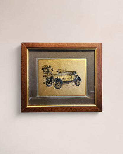 Set of 4 Vintage Dufex Gold Foil Framed Art Prints