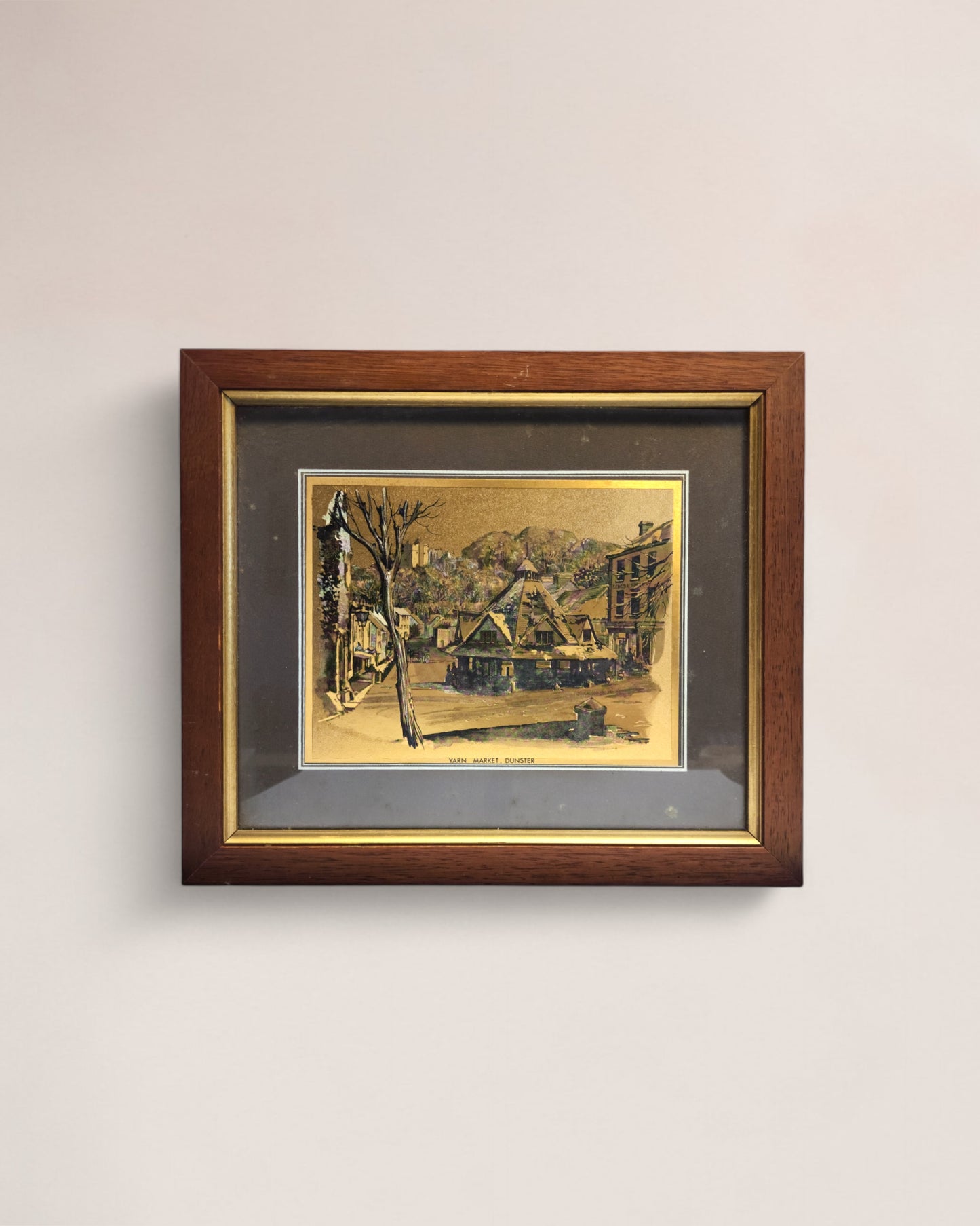 Set of 4 Vintage Dufex Gold Foil Framed Art Prints
