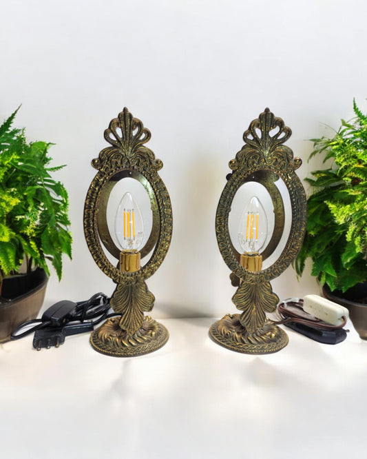 Pair Of Vintage 1960s Italian Brass Table Lamps