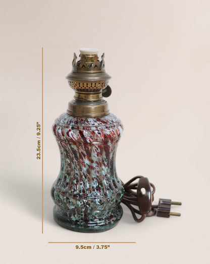 1920s Antique Clichy Glass Oil Lamp with Electric Modification
