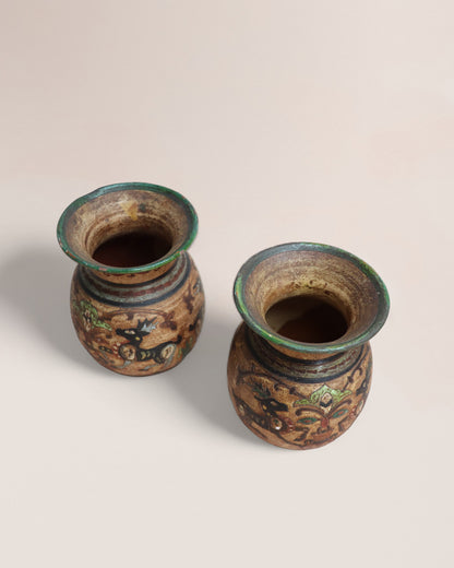 Pair of Antique 1920s Montopoli Arno Terracotta Vases