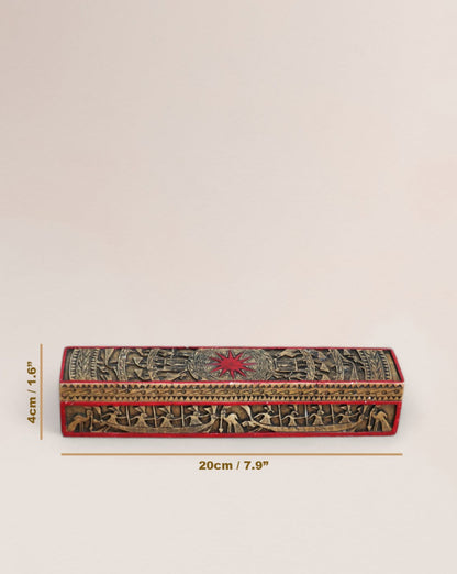 Early 20th Century Chinese Carved Stone Paintbrush Box
