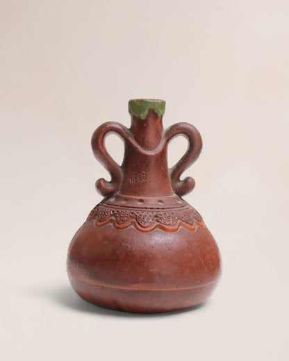 Vintage Rare Nega Fulo Terracotta Clay Pottery Liquor Bottle