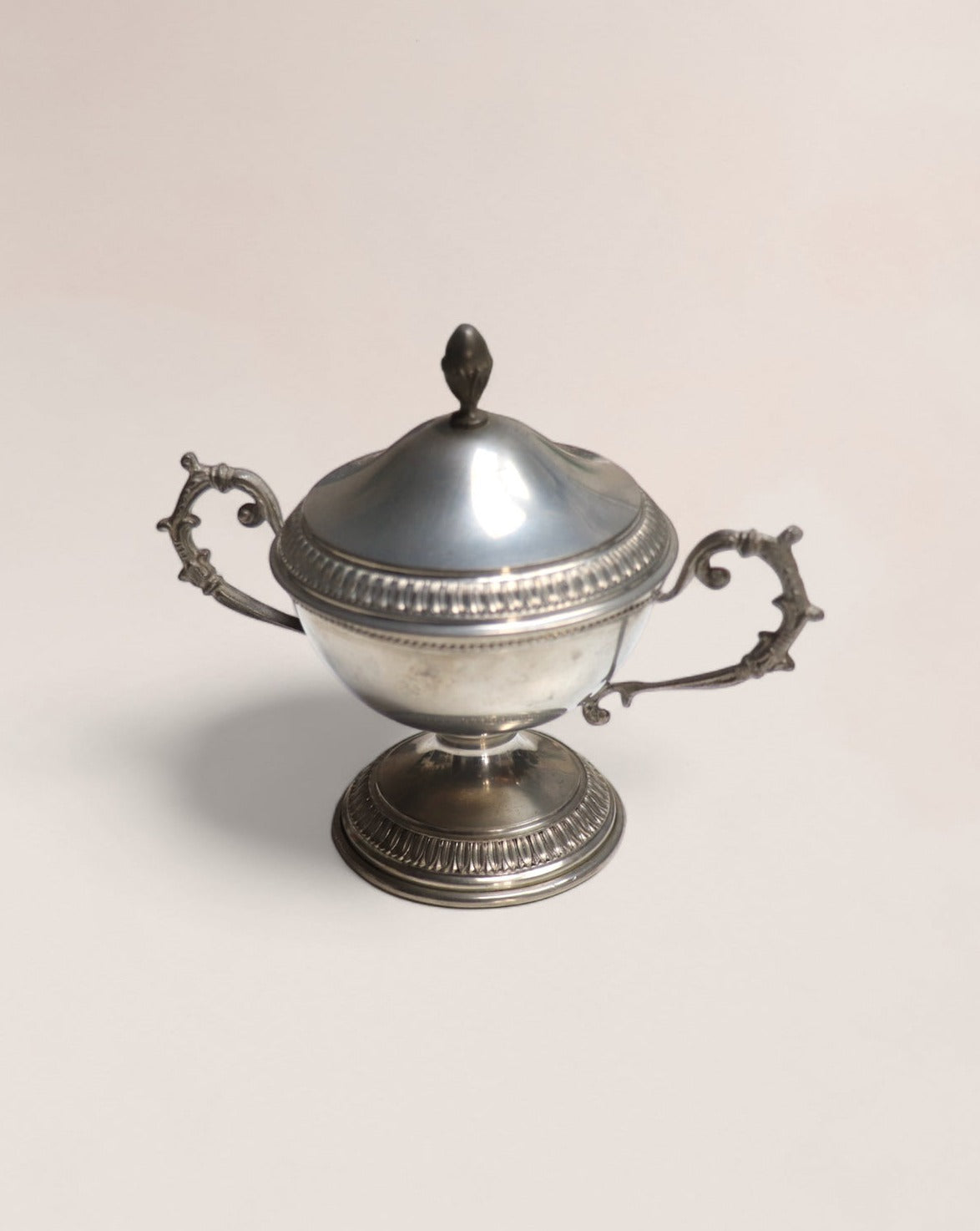 Exquisite Pewter and Porcelain Service Set