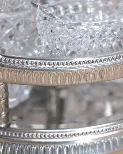 Victorian Era Style, Italian Crystal Glass Cruet Set, Early 20th Century
