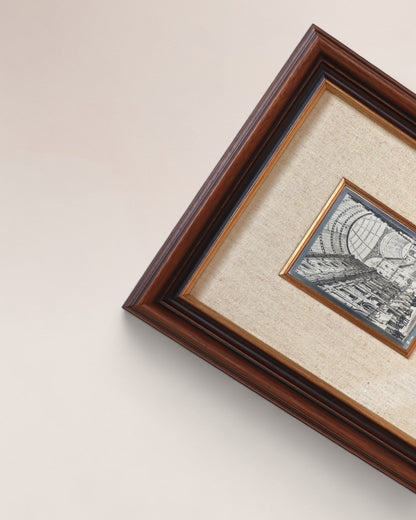 Bottega D'Arte Miniature Engraved Framed Art by Catraro Goffredo in 925 Silver