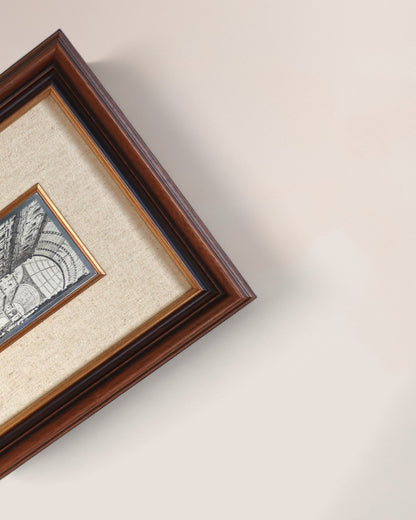 Bottega D'Arte Miniature Engraved Framed Art by Catraro Goffredo in 925 Silver