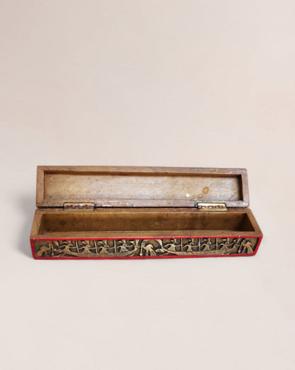 Early 20th Century Chinese Carved Stone Paintbrush Box
