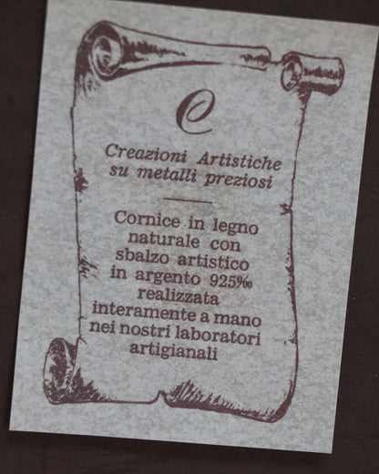 Vintage Creazioni Artistiche Su Metalli 925 Silver Miniature Engraved Framed Art