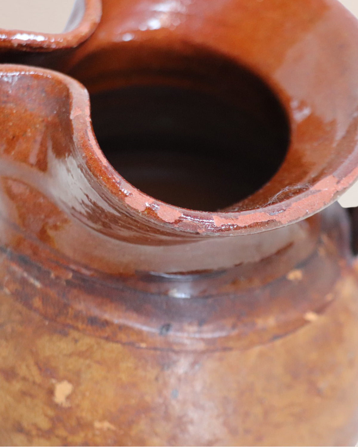 Vintage Mid 20th Century Studio Pottery Pitcher Jug with Leather Wrapping