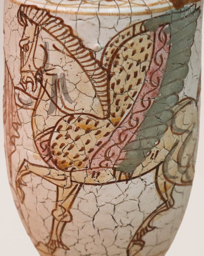 Greek Lekythos Vase Pottery Mid 20th Century, Museum Ancient Greek Replicas