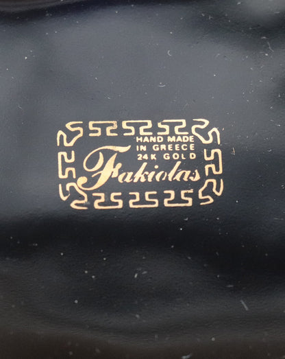 Greek Ceramic Jewelry Box with 24k Gold Decorations