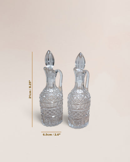 Victorian Era Style, Italian Crystal Glass Cruet Set, Early 20th Century
