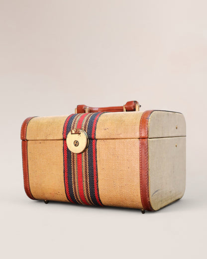 Vintage Mid-20th Century Old Leather Roma Travel Vanity Case " Needs Restoration "
