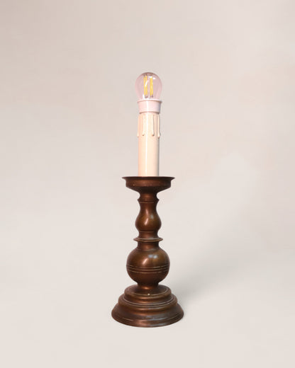 Pair of Late 1800s Antique Bronze Candelabrum Table Lamps