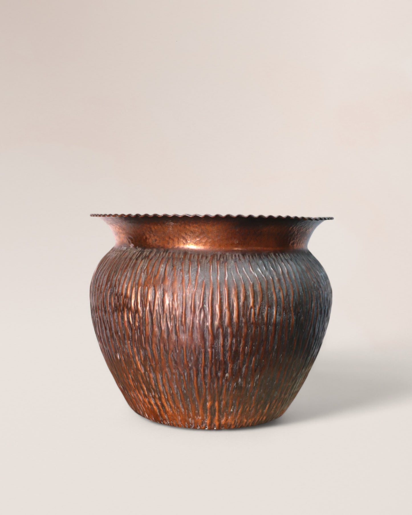 Early 1900s Italian Handmade Copper Flowerpot