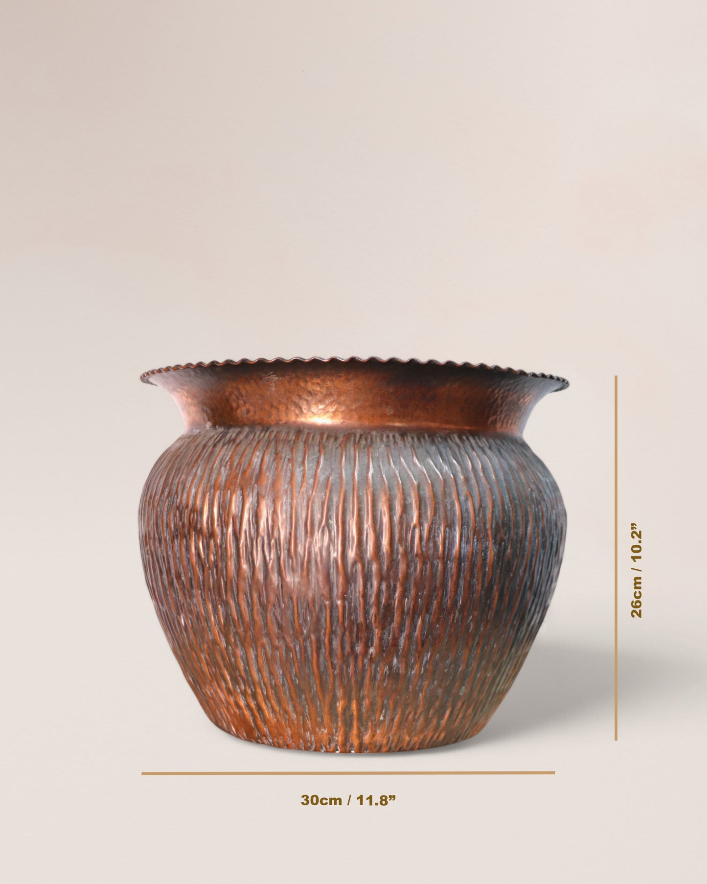 Early 1900s Italian Handmade Copper Flowerpot