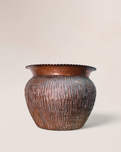 Early 1900s Italian Handmade Copper Flowerpot