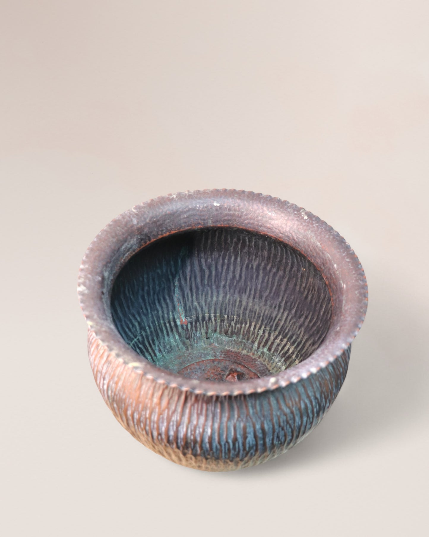 Early 1900s Italian Handmade Copper Flowerpot