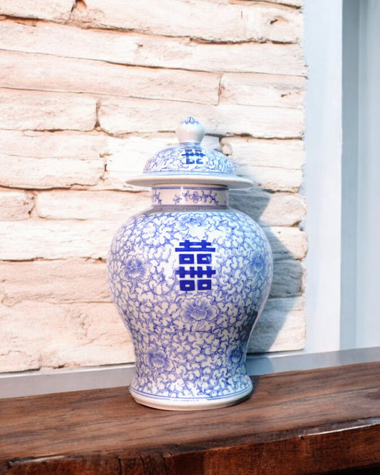 Early 1900s Chinese 'Shuangxi' Baluster Lidded Vase