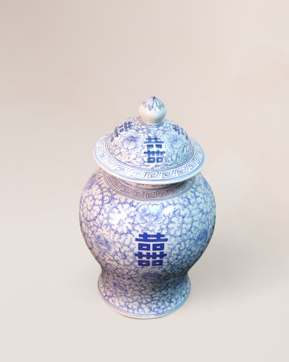 Early 1900s Chinese 'Shuangxi' Baluster Lidded Vase