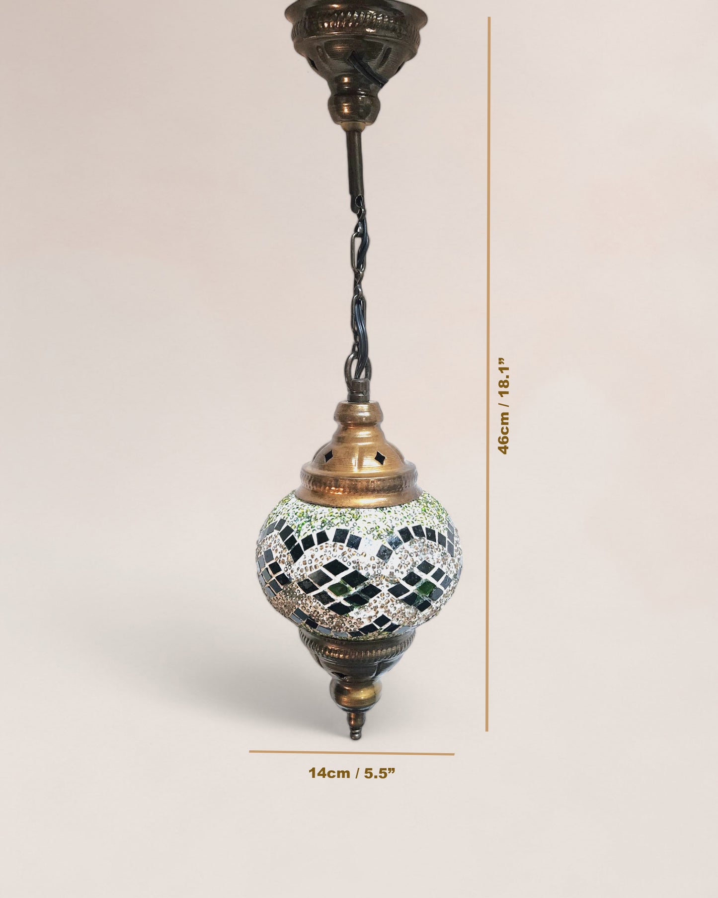 Vintage 1950s Turkish Mosaic Hanging Lamp