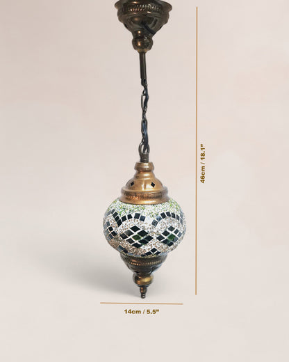 Vintage 1950s Turkish Mosaic Hanging Lamp