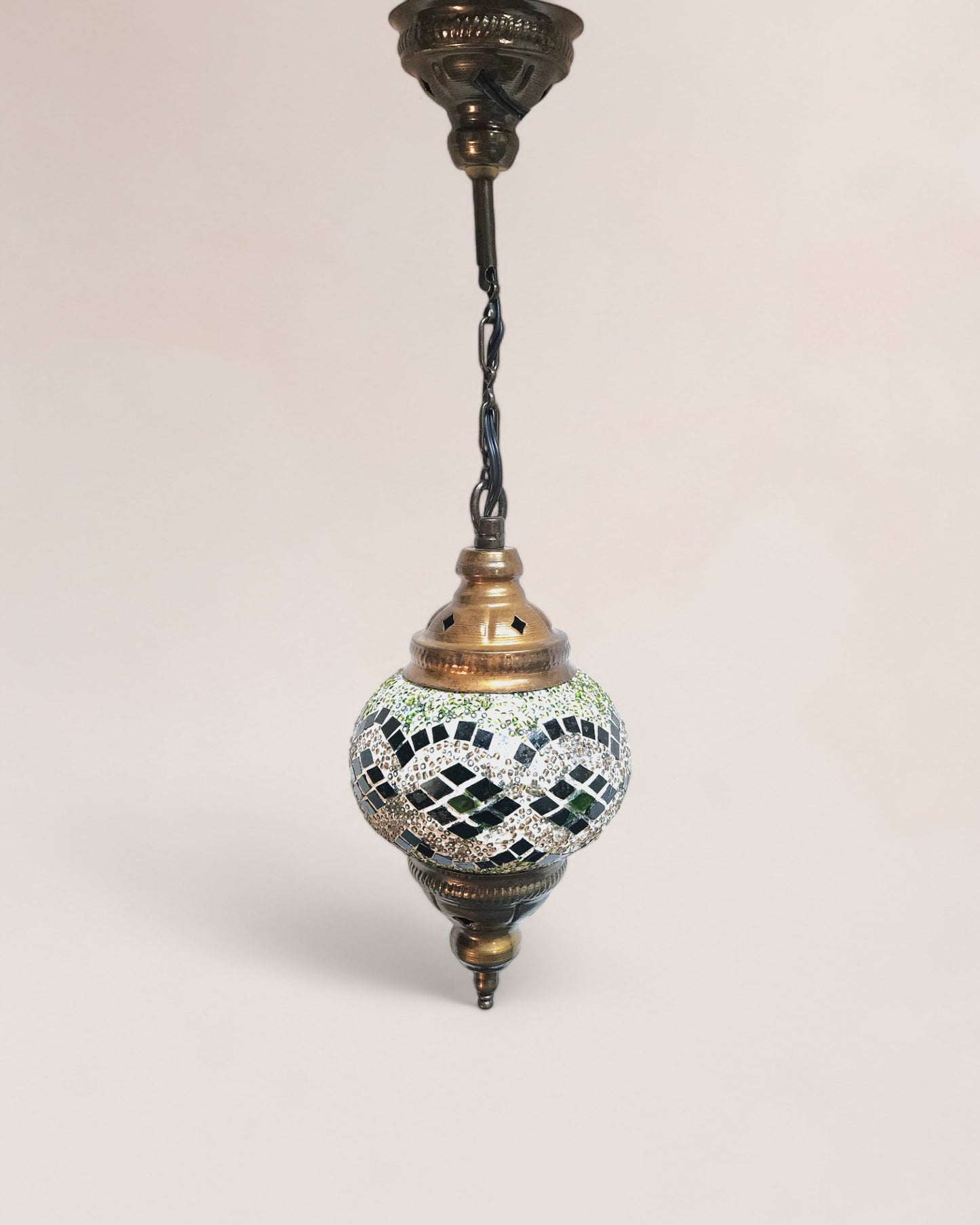 Vintage 1950s Turkish Mosaic Hanging Lamp