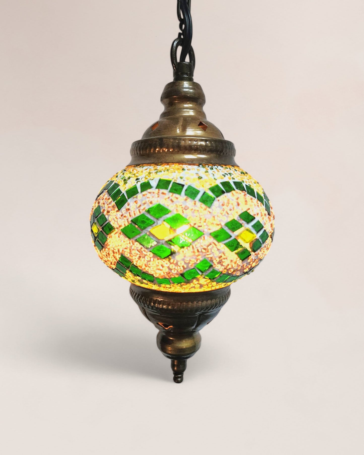 Vintage 1950s Turkish Mosaic Hanging Lamp