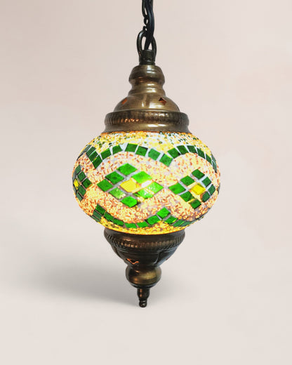 Vintage 1950s Turkish Mosaic Hanging Lamp